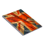 Grunge Style Union Jack British Flag Waving Notitieboek (Rechterzijde)