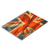 Grunge Style Union Jack British Flag Waving Notitieboek (Linkerzijde)
