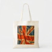 Grunge Style Union Jack British Flag Waving Tote Bag (Voorkant)