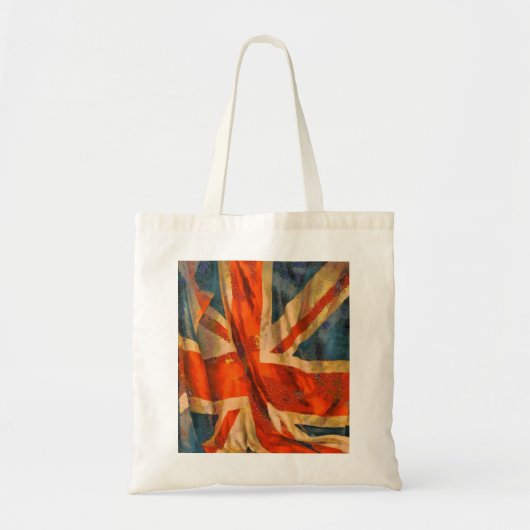 Grunge Style Union Jack British Flag Waving Tote Bag (Voorkant)