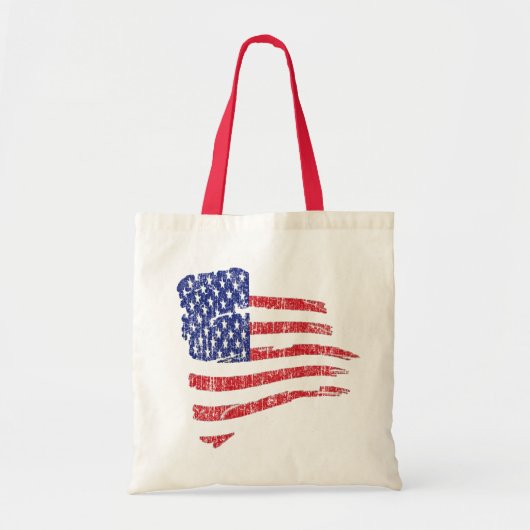 GRUNGE STYLE US FLAG TOTE BAG (Voorkant)