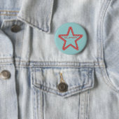 Grunge Superstar-Button, rood Ronde Button 5,7 Cm (In situ)
