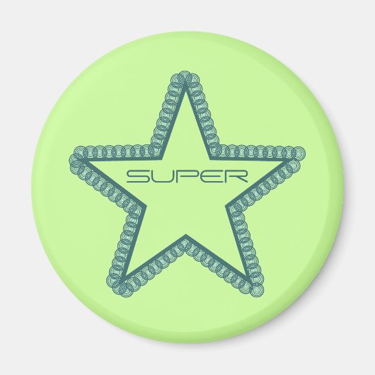 Grunge Superstar Magnet, Blauwgroen Magneet (Voorkant)