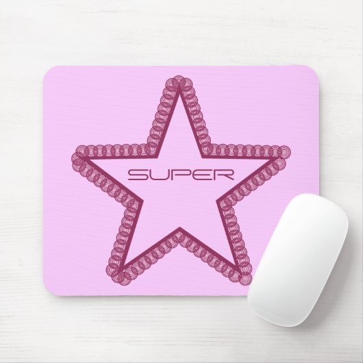 Grunge Superstar Mousepad, Fuchsia Muismat (Met muis)