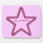 Grunge Superstar Mousepad, Fuchsia Muismat (Voorkant)