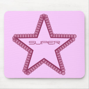 Grunge Superstar Mousepad, Fuchsia Muismat
