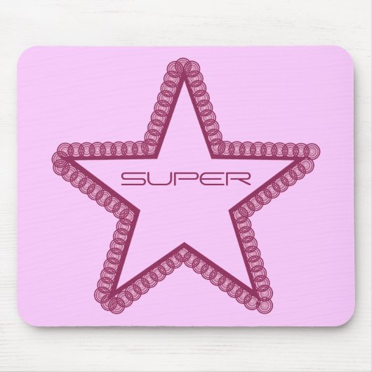 Grunge Superstar Mousepad, Fuchsia Muismat (Voorkant)