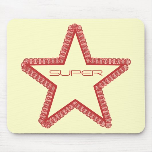 Grunge Superstar Mousepad, Red Muismat (Voorkant)