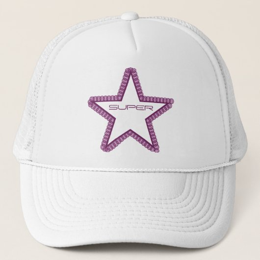 Grunge Superstar-Pet, Paars Trucker Pet (Voorkant)