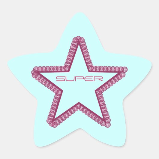 Grunge Superstar-Stickers, Fuchsia Ster Sticker (Voorkant)