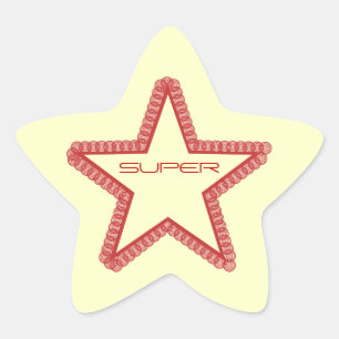 Grunge Superstar-Stickers, rood Ster Sticker