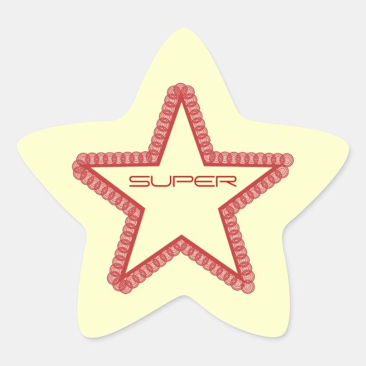 Grunge Superstar-Stickers, rood Ster Sticker (Voorkant)
