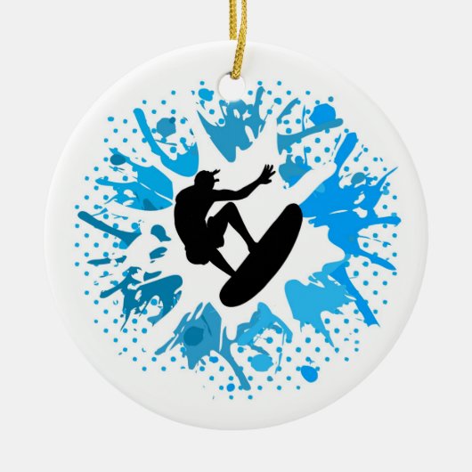 Grunge surfer keramisch ornament (Voorkant)