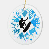 Grunge surfer keramisch ornament (Links)