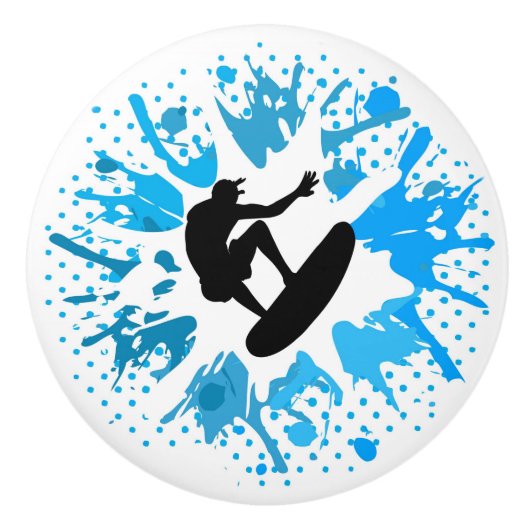 Grunge surfer keramische knop (Voorkant)