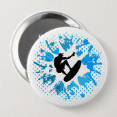 Grunge surfer ronde button 4,0 cm (Voorkant /achterkant)