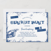 Grunge Surprise Birthday Party Shhh Kaart (Voorkant)