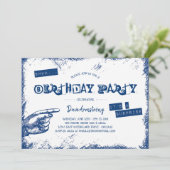 Grunge Surprise Birthday Party Shhh Kaart (Staand voorkant)