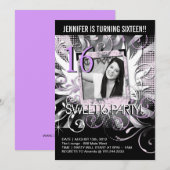 Grunge Sweet Sixteen Invite Kaart (Voorkant / Achterkant)