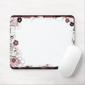 Grunge Swirl Flowers Mousepad Red Muismat (Met muis)