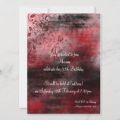 Grunge Swirl Red-uitnodiging Kaart (Achterkant)