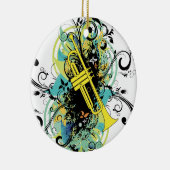 Grunge Swirl Trumpet Keramisch Ornament (Rechts)