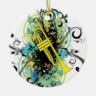 Grunge Swirl Trumpet Keramisch Ornament