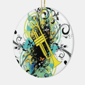 Grunge Swirl Trumpet Keramisch Ornament (Links)