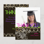 /Grunge/Swirls/Damask/Afstudeerders Hartelijk dank Bedankkaart (Voorkant / Achterkant)