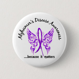 Grunge Tattoo Butterfly 6.1 Alzheimer Ronde Button 5,7 Cm