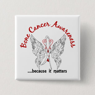 Grunge Tattoo Butterfly 6.1 Bone Cancer Vierkante Button 5,1 Cm