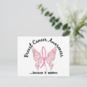 Grunge Tattoo Butterfly 6.1 Borstkanker Briefkaart (Staand voorkant)