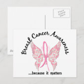Grunge Tattoo Butterfly 6.1 Borstkanker Briefkaart (Voorkant / Achterkant)