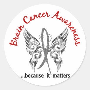 Grunge Tattoo Butterfly 6.1 Brain Cancer Ronde Sticker