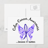 Grunge Tattoo Butterfly 6.1 Colon Cancer Briefkaart (Voorkant / Achterkant)