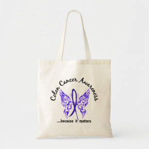 Grunge Tattoo Butterfly 6.1 Colon Cancer Tote Bag