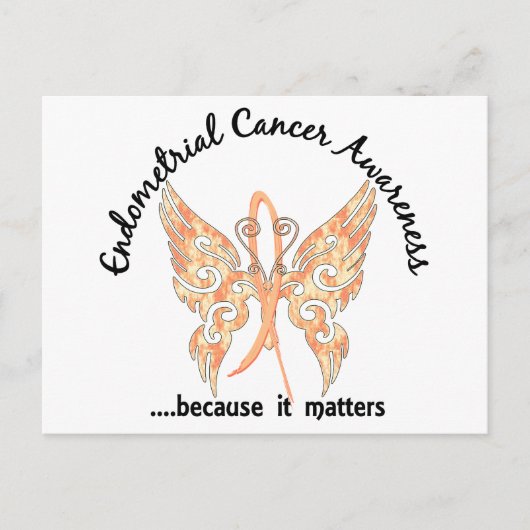 Grunge Tattoo Butterfly 6.1 Endometrial Cancer Briefkaart (Voorkant)