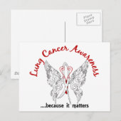 Grunge Tattoo Butterfly 6.1 Lung Cancer Briefkaart (Voorkant / Achterkant)
