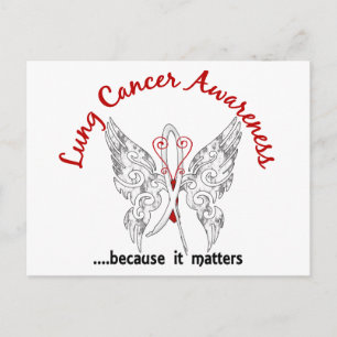 Grunge Tattoo Butterfly 6.1 Lung Cancer Briefkaart