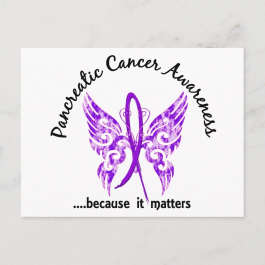 Grunge Tattoo Butterfly 6.1 Pancreaskanker Briefkaart (Voorkant)