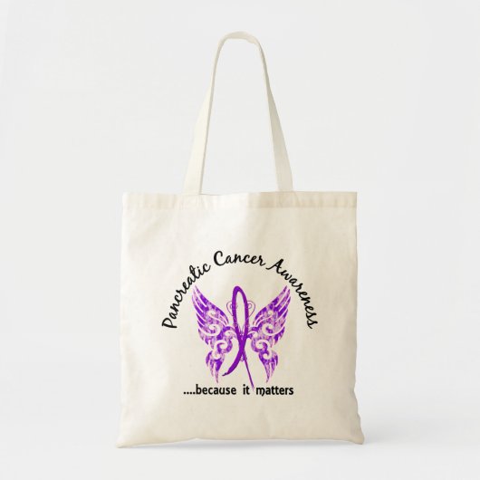Grunge Tattoo Butterfly 6.1 Pancreaskanker Tote Bag (Voorkant)