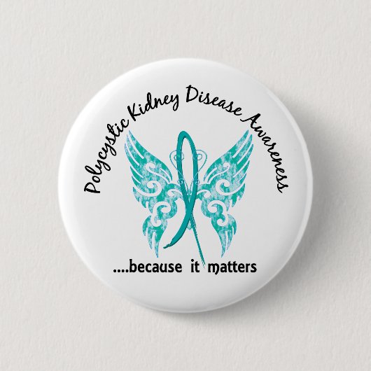 Grunge Tattoo Butterfly 6.1 PKD Ronde Button 5,7 Cm (Voorkant)