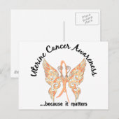 Grunge Tattoo Butterfly 6.1 Uterine Cancer Briefkaart (Voorkant / Achterkant)