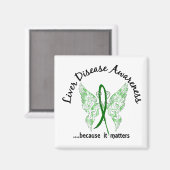 Grunge-Tattoo vlinder 6.1 leverziekte Magneet (Voorkant / Achterkant)