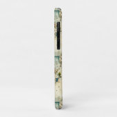 Grunge Teal Botanisch Frame Parchment Scrapboek Case-Mate iPhone Case (Achterkant/links)