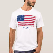 Grunge Tekst en Amerikaanse vlag T-shirt (Voorkant)