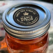 Grunge Tekst Gouden Blad Esdoorn Stroop Label op Z