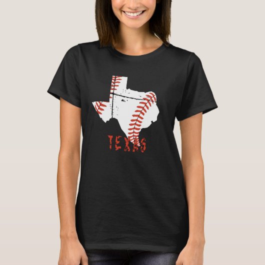 Grunge Texas Baseball T-shirt (Voorkant)