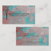 Grunge Texture Paint | Salon Shears Afsprakenkaartje (Voorkant / Achterkant)