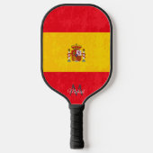 Grunge texture Spaanse vlag monogram name Pickleball Paddle (Voorkant)